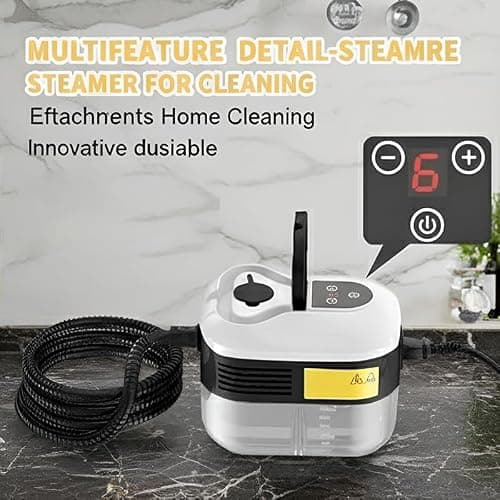 Handheld Steam Cleaner: 2500W High Temperature Pressurized Steamer with 6 Adjustable Levels - Portable Multi-Surface Steam Cleaning Machine for Kitchen, Bathroom, Furniture, Car, Windows (Red) — view 2