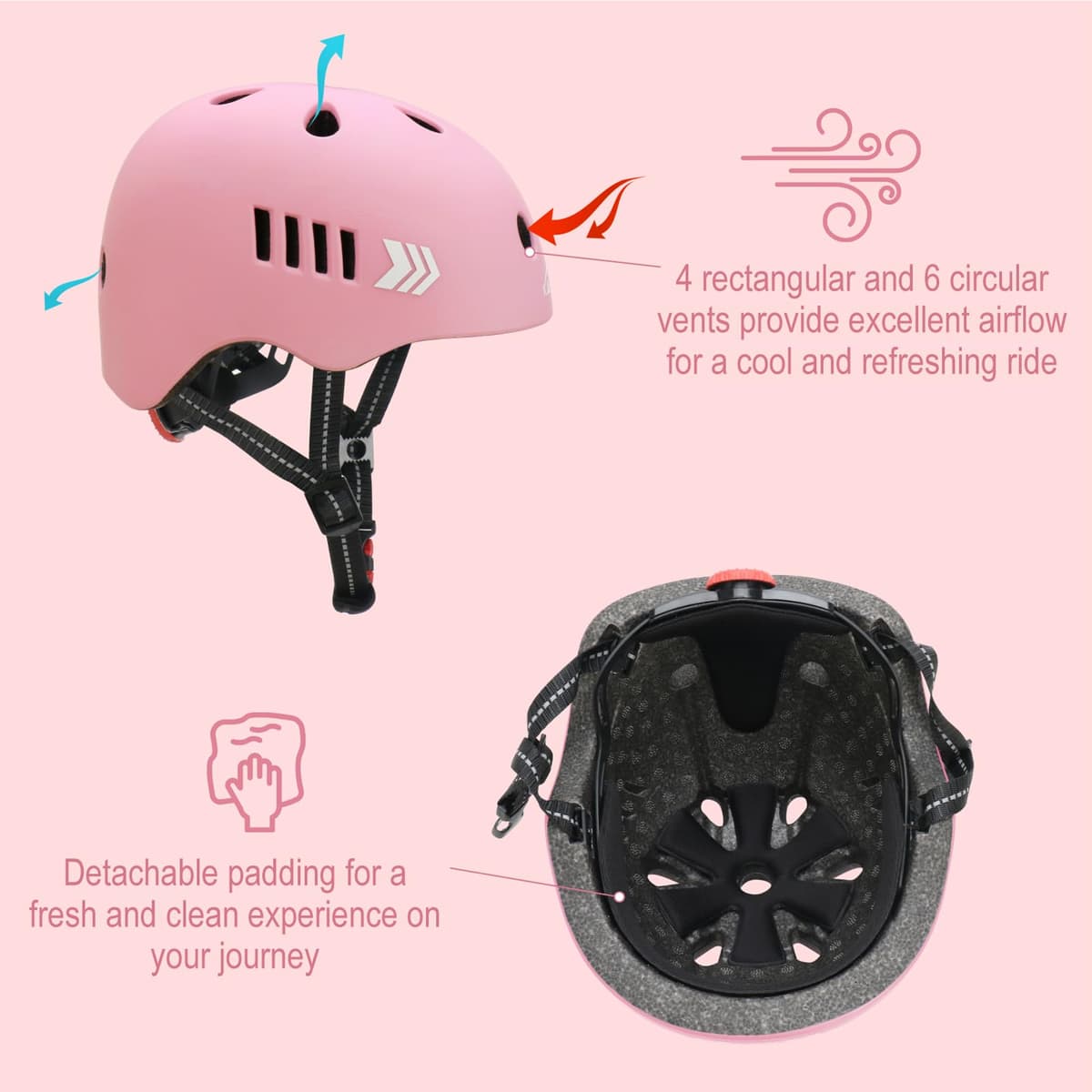 Kamugo Equipo de Protección Ajustable para Niños - Casco, Rodilleras, Coderas, Guantes, Compatible con Bicicleta, Skateboard, monopatín y Otros Deportes Extremos — view 4