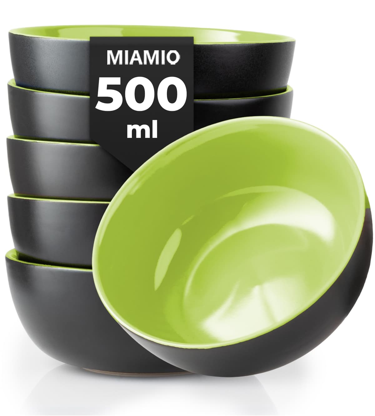 MIAMIO - 6 x 350 ml Juego de Taza de Café/Copa de desayuno - Le Papillon Colección (Negro) — view 52