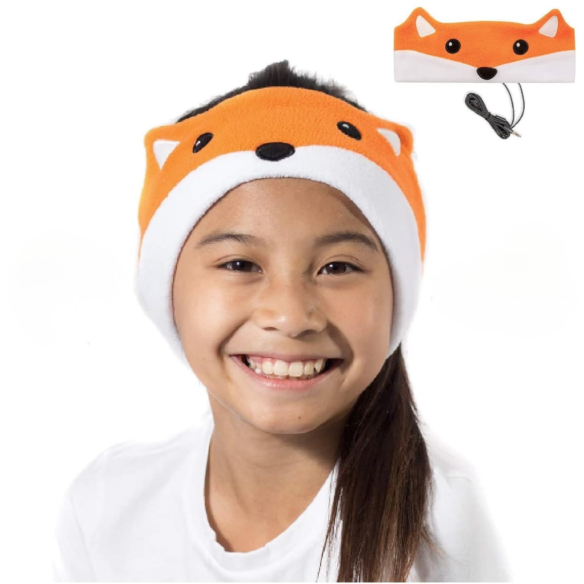 CozyPhones Kids Headphones Volume Limited with Thin Speakers & Super Soft Fleece Headband - Perfect Toddlers & Children's Earphones for Home, School & Travel - Fox