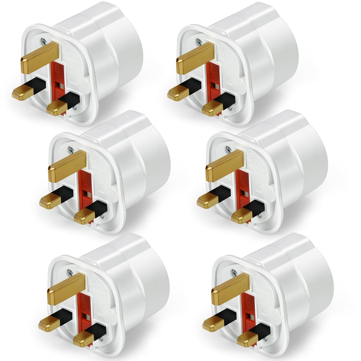 VGUARD European to UK Plug Adaptor, BS8546 Certified Travel Adapter 2-Pin to 3-Pin, EU Schuko to UK Plug with 13A Fuse for Europe French Spanish German Turkish to UK Socket, 1 Pack - White — view 11