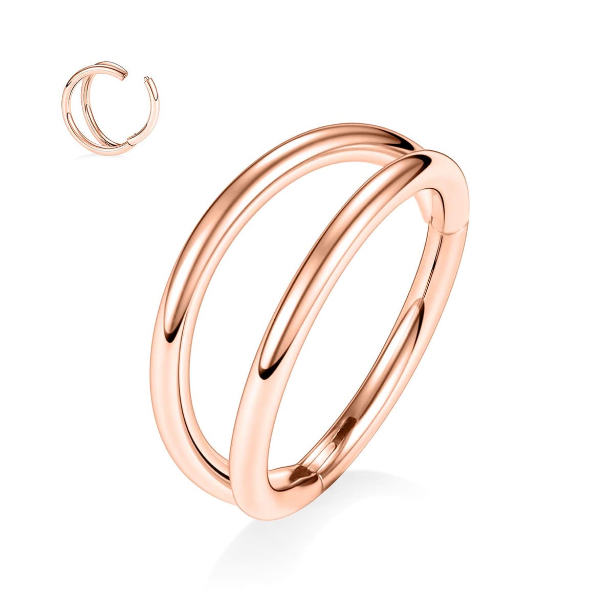hengkaixuan Triple Double Nose Hoop Ring Sleeper Hoop Earring Helix Rook Conch Cartilage Daith Tragus Earrings Septum Ring Lobe Nose Piercing Jewellery for Women — view 22