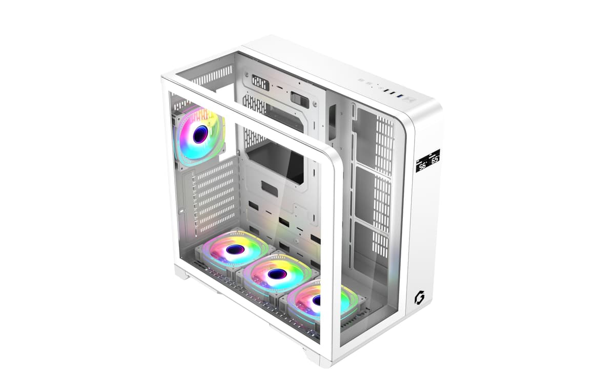 GAMEON GO-INFINITY-A Gaming PC Case ATX Mid Tower | 4 ARGB PWM Fans, Tempered Glass, 360mm Radiator, High Airflow, Wide Compatibility | White