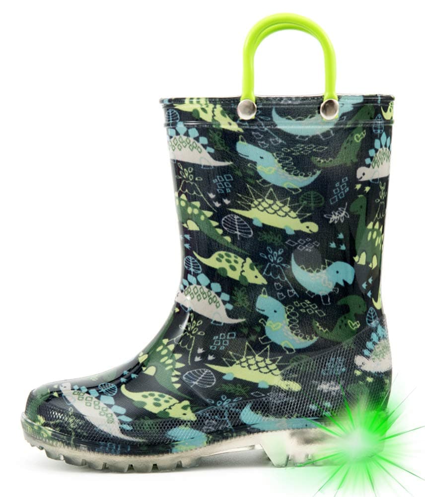 Hugrain Kids Adorable Light Up Wellies with Easy On Handles — view 8