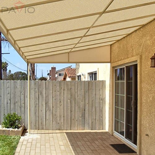 Patio 8' x 70' Sun Shade Fabric Roll 6/8/12 FT Shade Cloth for Patio, Outdoor Mesh Sail Sun Shades Canopy Replacement Pergola Cover for Backyard Deck Porch, Beige — view 2