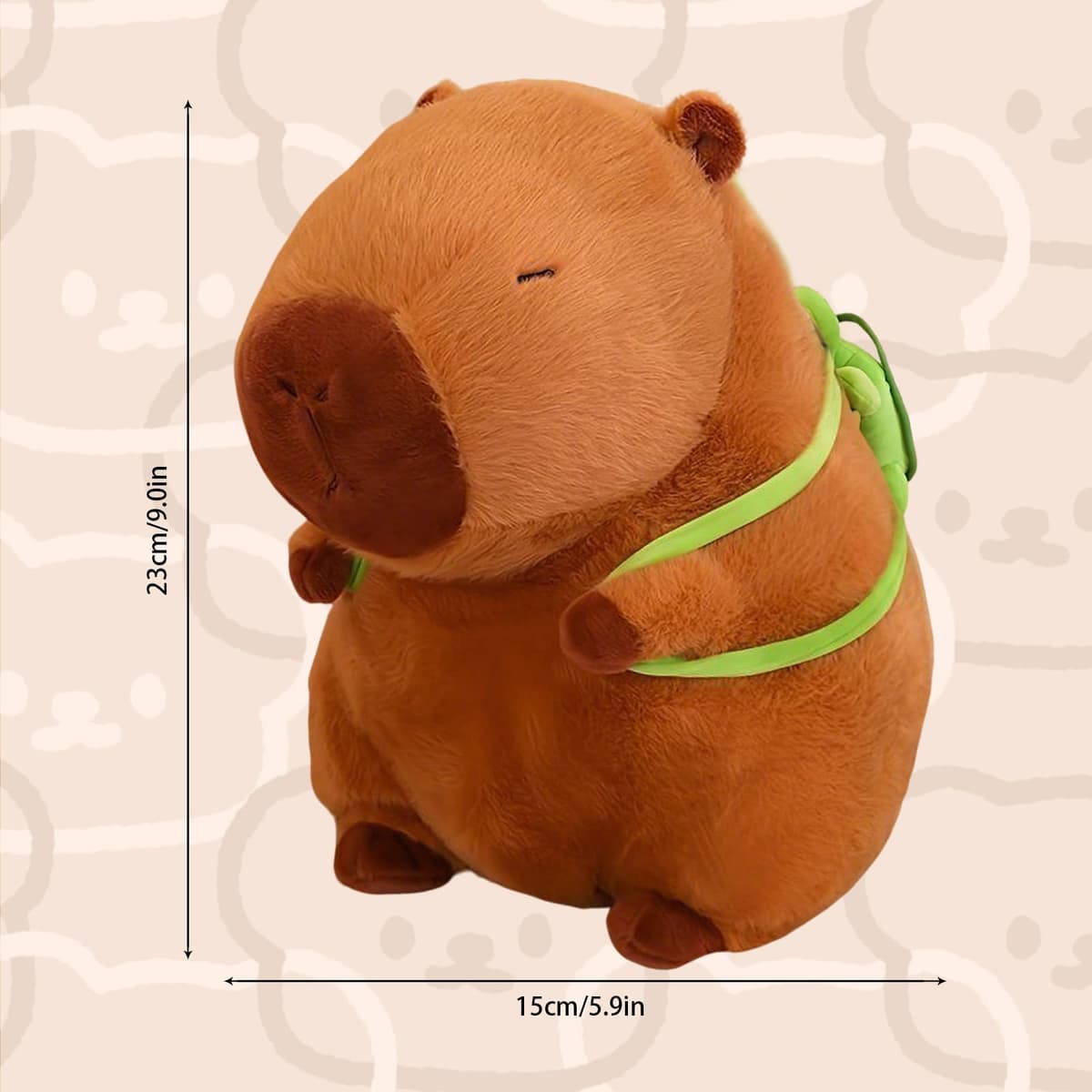 Capybara Plush Toy 23 CM Plush Pillow Capybara Teddy with Turtle Backpack Cartoon Stuffed Animal Birthday capybara Gifts for Girls Boys Cute Doll Teddy Plush Toys for Kids Adults Animal Lovers — view 2