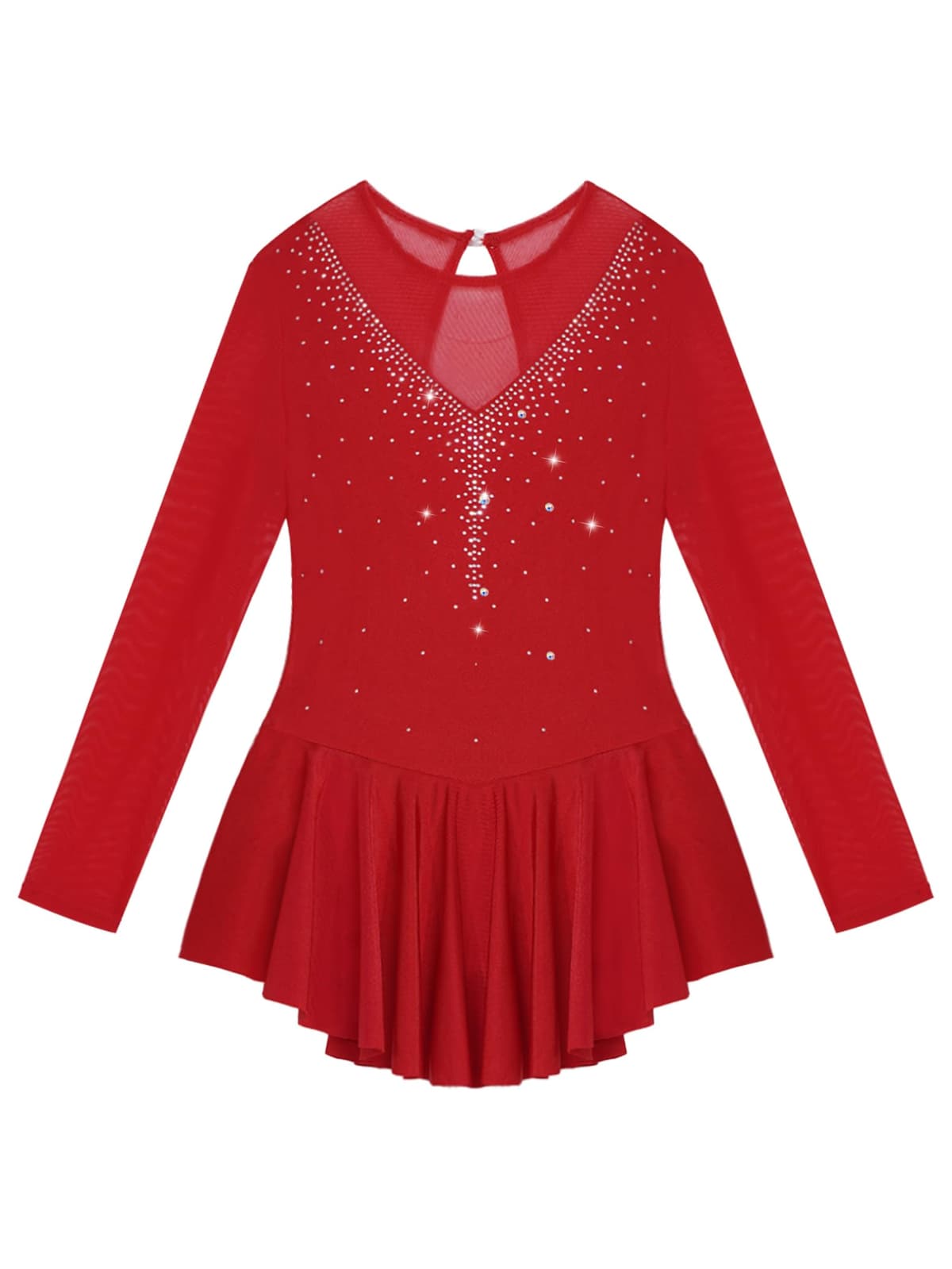 Freebily Vestido de Danza Patinaje sobre Hielo para Niña Leotardo de Manga Larga Maillot de Gimnasia Rítmica Competición Vestido de Bailarina Ballet — view 5