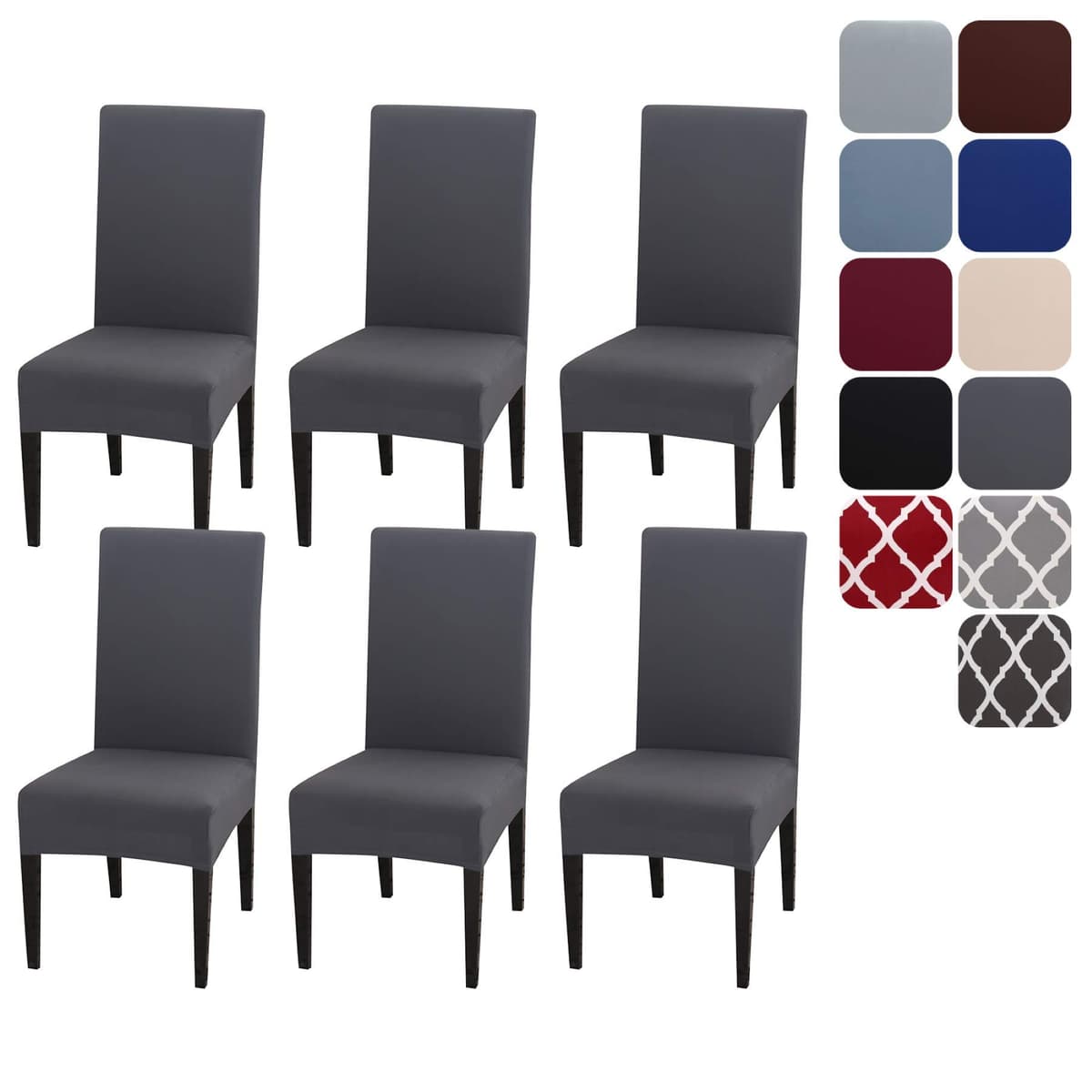 Dining Room Chair Covers Slipcovers Set of 4, Stretch Removable Washable Dining Chair Protector Decoration Cover Seat Slipcover for Hotel, Ceremony, Banquet, Kitchen, Restaurant, Home — view 23