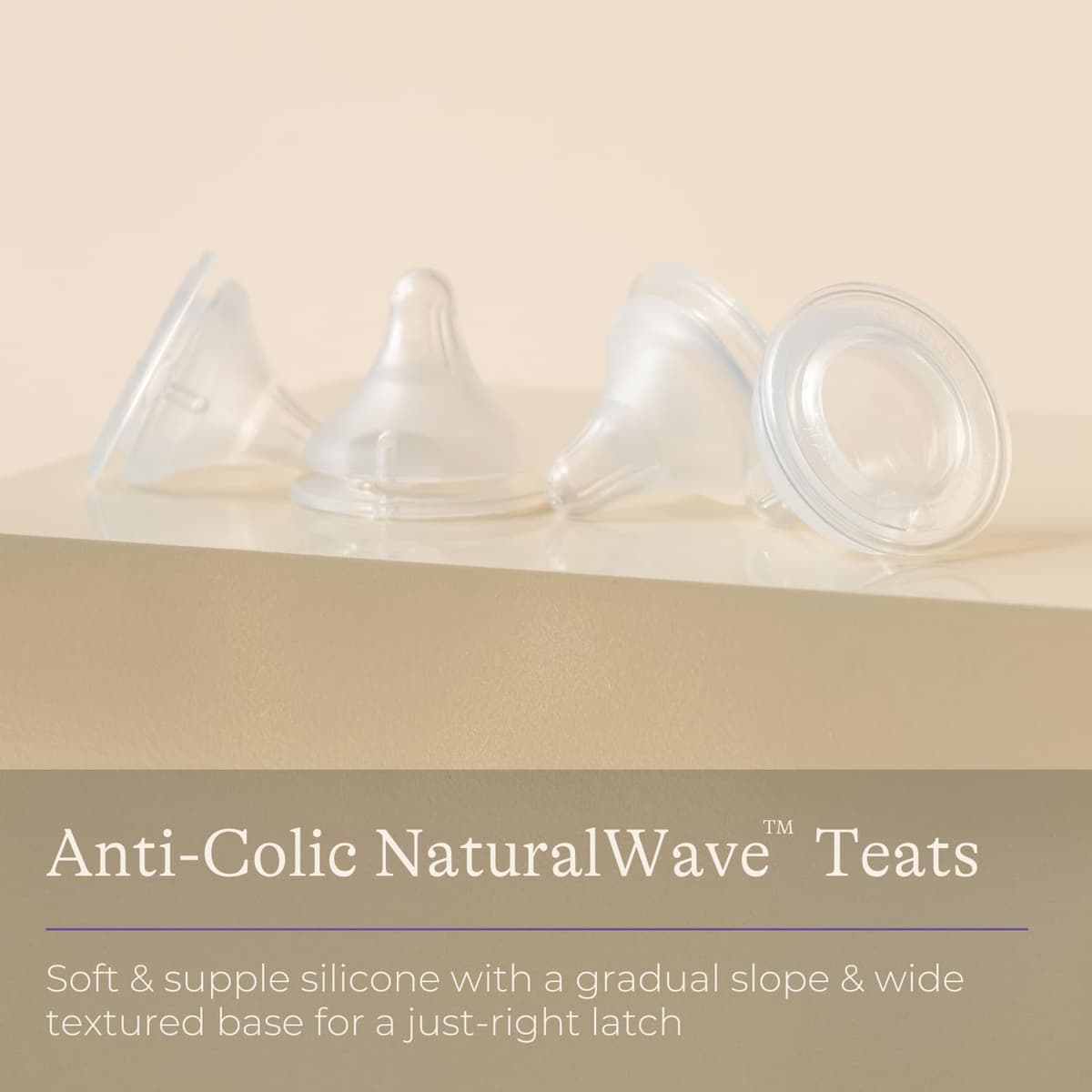 Lansinoh NaturalWave Baby Bottle Teats - Fast Flow - Anti-Colic Air Vent - BPA & BPS-Free - Clinically Proven to Reduce Nipple Confusion - Compatible with Lansinoh Bottles - 2 Pack — view 2