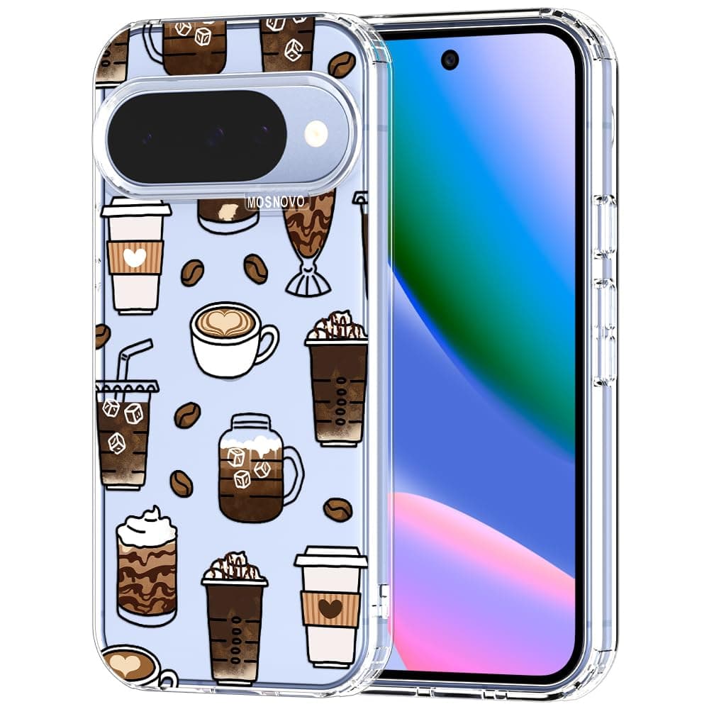 MOSNOVO Case for Google Pixel 9 & Pixel 9 Pro, [Buffertech 6.6ft Military-Grade Drop Protection] [Anti Peel Off Tech] Clear TPU Bumper Phone Case Cover Design - Eucalyptus — view 117