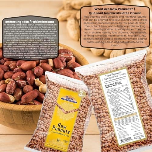 Rani Peanuts, Raw Whole With Skin (uncooked, unsalted) 48oz (3lbs) 1.36kg Bulk ~ All Natural | Vegan | Gluten Friendly | Fresh Product of USA ~ Spanish Grade Groundnut/Red-skin — view 4