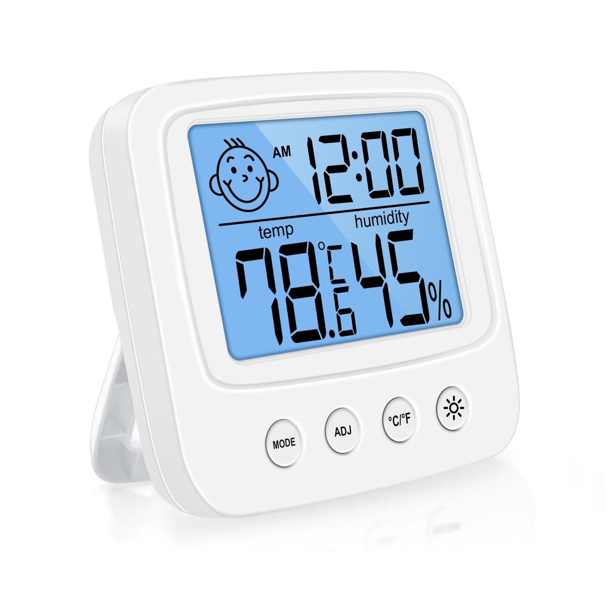 Vinabo High Accuracy Digital Thermometer Hygrometer Indoor Digital Hygrometer Desktop Digital Thermometer with Temperature and Humidity Monitor Backlight Clock