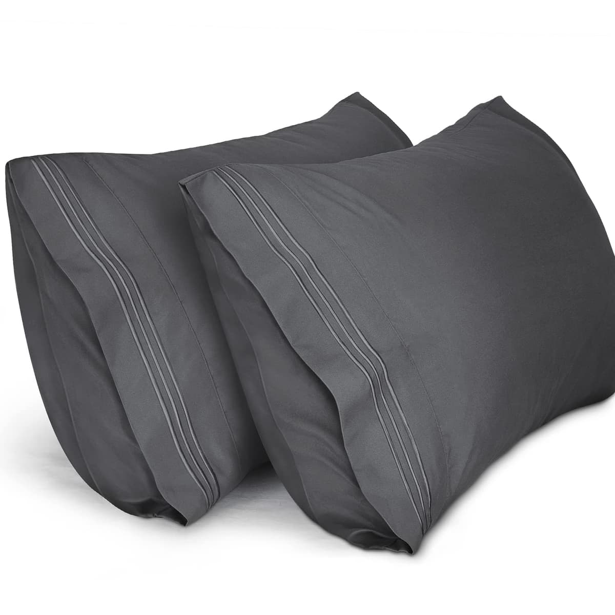 Lirex 2-Pack Fundas de Almohada 1800 hilos, Fundas de Almohada de Microfibra Suave Cepillada, Transpirables sin Arrugas y Lavables a Máquina (50x70 cm, Blanco) — view 23