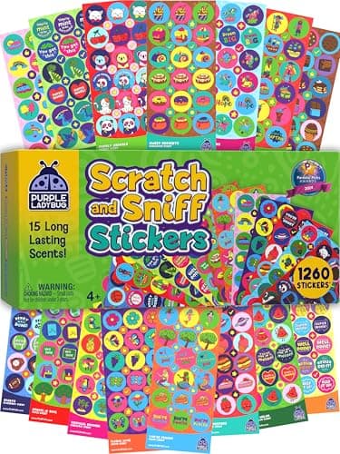 1260 Scratch and Sniff Stickers for Kids, 15 Scents - Smelly Stickers