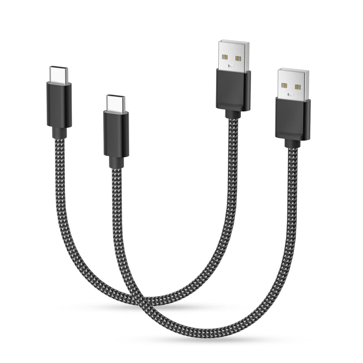 BASESAILOR USB to USB C Cable 0.3M/2Pack,Short Type C Fast Charging Charger Lead Cord for iPhone 17 16 15 Plus Pro Max,iPad Air 5,Mini 7,Samsung Galaxy S25 S24 S23,A74 A73 A33 A34 A54 A53,Z Flip Fold 2Pack 1FT(0.3M) 2 Pack Black