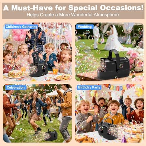 Zerhunt Durable Bubble Machine for Party: 3 Power Modes for Non-Stop Fun - 18000+ Bubbles Per Minute High Output 30 Mins Bubbles per Refill - Kids Safe Auto-Stop for Outdoor Backyard Birthday — view 4