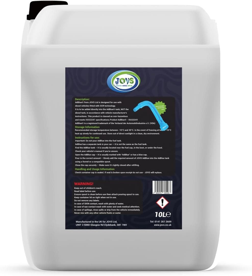 JOVS AdBlue 10 Liters with Spout – Diesel Exhaust Fluid Additive for SCR-Equipped Vehicles - Crystal Clean Diesel Treatment F — view 8