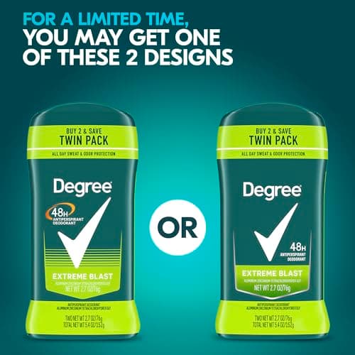 Degree Men Original Protection Antiperspirant Deodorant Extreme Blast Twin Pack 48-Hour Sweat and Odor Protection Antiperspirant For Men 2.7 oz — view 2