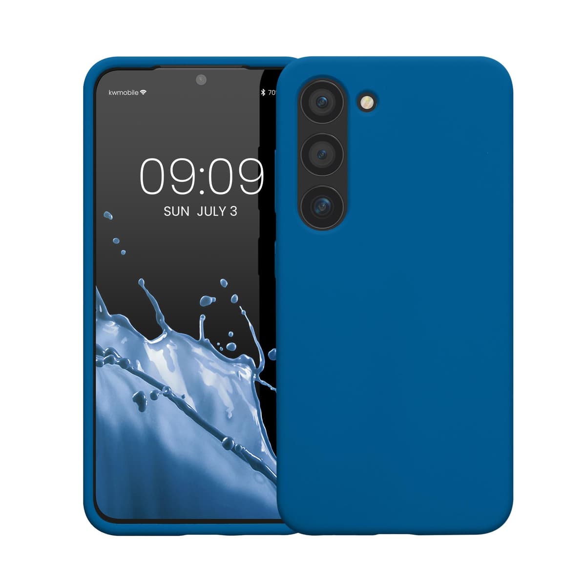 kwmobile Case for Samsung Galaxy S23 Case - Soft Cover - Shockproof Silicone - Wireless Charging Blue Reef — view 8