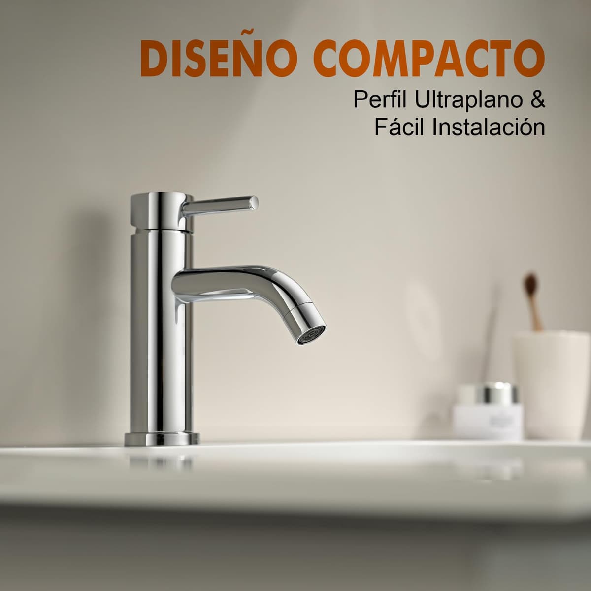 Ibergrif M11003 Grifo de Lavabo Monomando Mezclador de Baño en Acero Inoxidable con Aireador de Ahorro de Agua, Conexión G 3/8", Acabado Cromado — view 3
