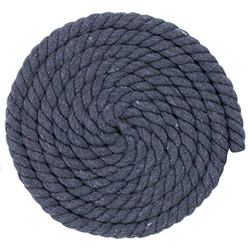 West Coast Paracord Twisted 3 Strand Natural Cotton Rope Artisan Cord – 1/4, 1/2, 5/8, 3/4 and 1 Inch Diameters – 10, 25, 50, 100 Feet
