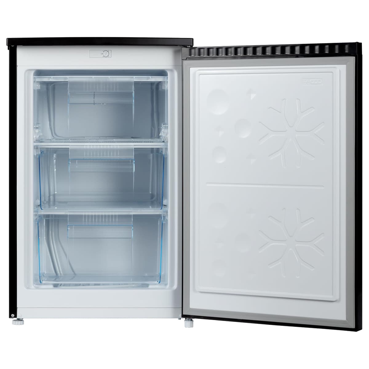 CHiQ CSD90D4DU Upright Freezer 90L, Singe Door mini, Reversible Door, Undercounter, Adjustable thermostat, Basement/Home/Student Dorm/Apartment/Office, Black