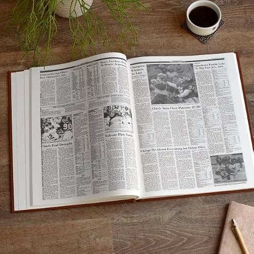 Signature gifts Personalized Football History Book - Kansas City Sports Fan Gift - A Pro Football History Told Through Newspaper Archive Coverage - Add a Name Gold Foil Embossed for Free (Chiefs) — view 5