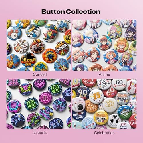 Caydo 2.25in(58mm) Button Maker Machine, Pin Maker Machine for Anime Fans DIY Badge Making Press Kit, Create Fan Pins for Conventions, Anime Meetups & Band Parties, Gifts for Young Adults — view 3