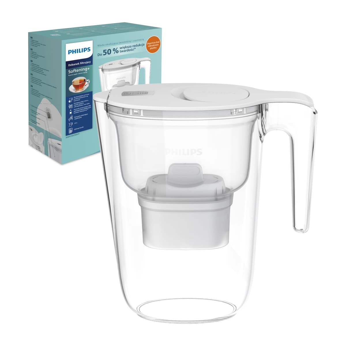 Philips Water Filtro de jarra + 3 cartuchos de filtro de repuesto, Filtración Avanzada, flujo rápido, temporizador electrónico, filtra CLORO, CAL, metales pesados y MICROPLÁSTICOS, capacidad 2,6 L — view 12