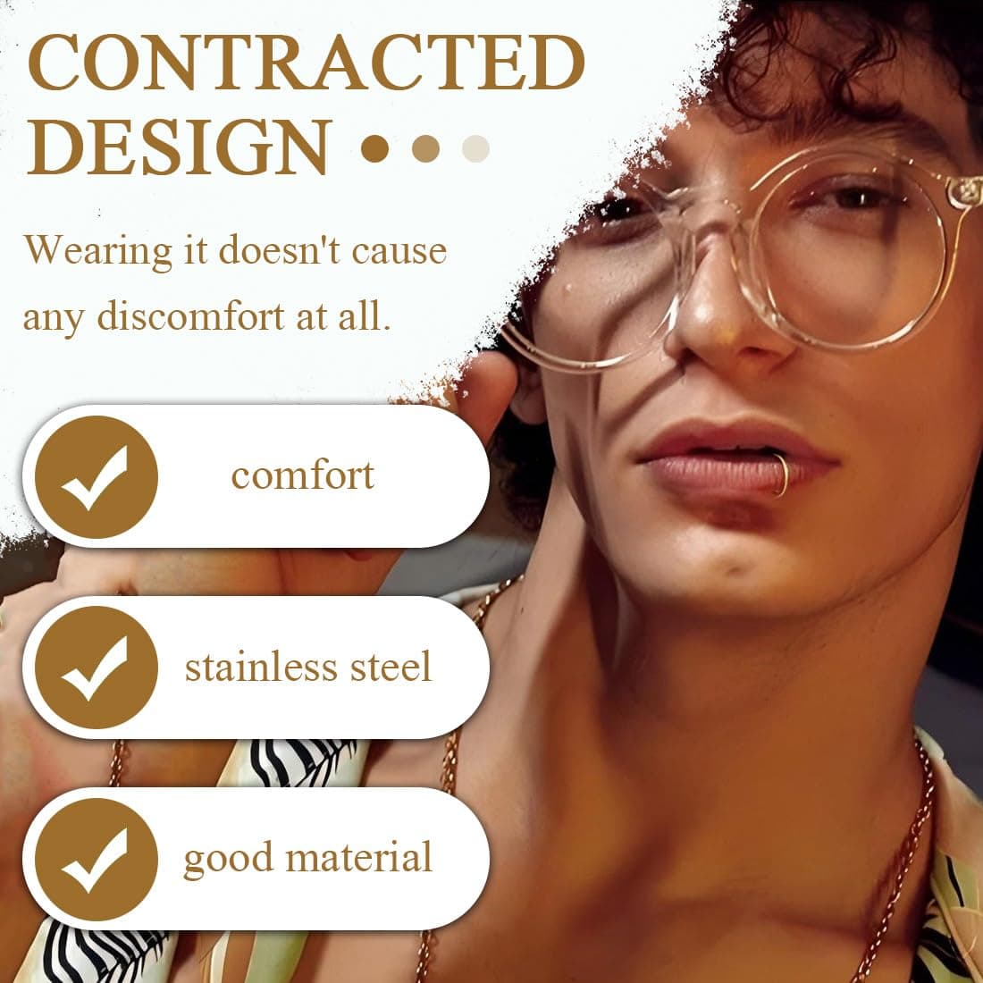 8 Pcs Acero Quirúrgico Piercings Nariz Septum Piercing 16G Segmento Anillo Cuerpo Piercing Nariz Aro Labio Anillos Cartílago Concha Helix Pendientes para Mujeres Hombres 6/8/10/12/14mm — view 3