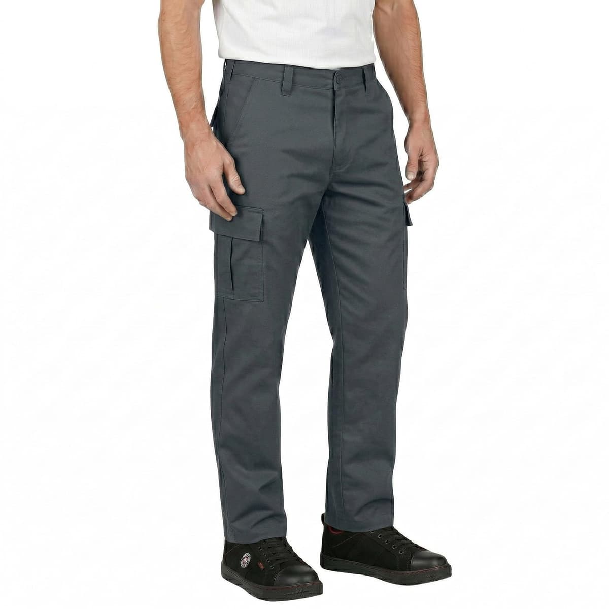 Lee Cooper Men's Cargo Trousers with Multi Pocket Easy Care Safety Workwear Pants Durable Heavy-Duty Work Trouser Regular Fit Button & Zip Closure Pant for Men Casual Wear (Black, 36W / 33L) — view 10