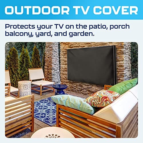 Outdoor TV Cover 55 Inch Weatherproof and Waterproof | TV Cover for Outside 55 Smart Shield TV Screen Protector for Outside TV | 55 Inch TV Cover Outdoor | TV Display Protectors – Black