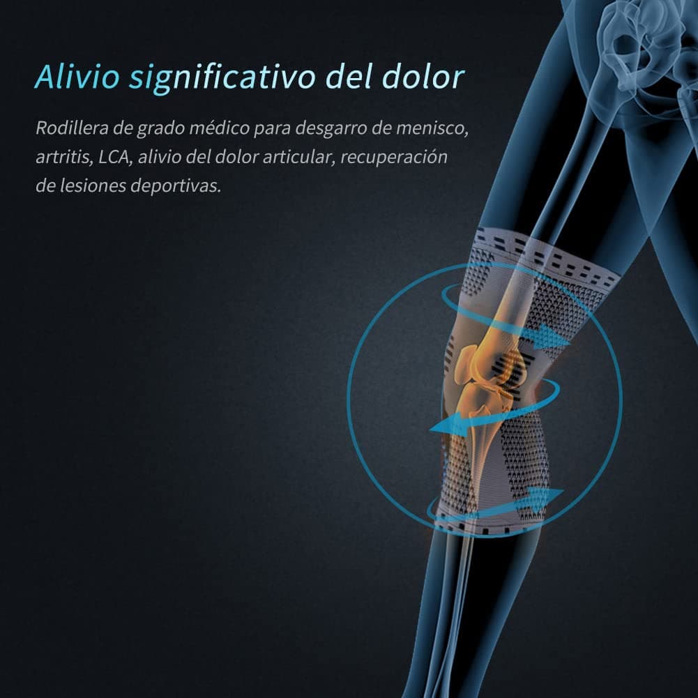 NEENCA Rodillera Profesional, Rodillera de Compresión con Almohadillas de Gel de Rótula y Estabilizadores Laterales para Hombre y Mujer, Rodilleras de Grado Médico para Correr, Desgarro de Menisco — view 4