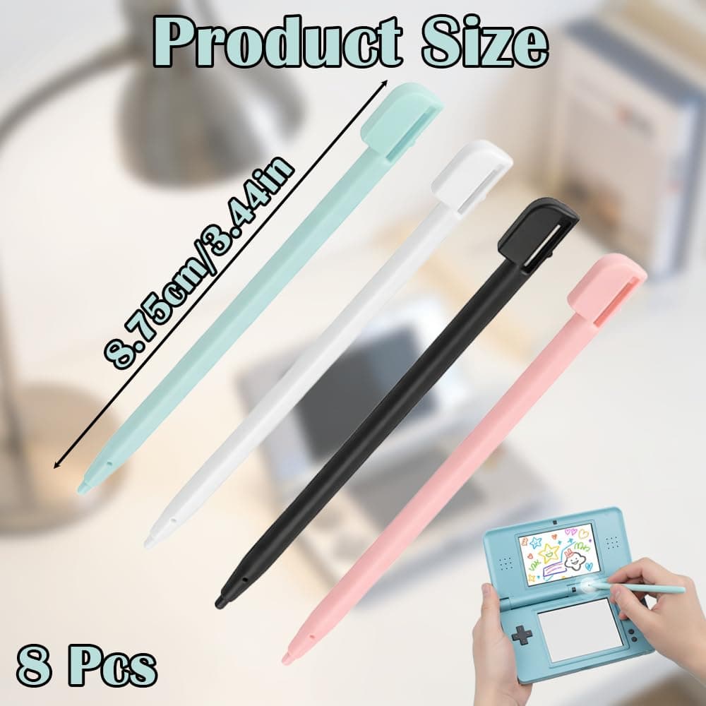 Stylus Pen for DS Lite, Replacement Touch Screen Pens Compatible with Nintendo DS Lite NDSL DSL, Plastic Gaming Stylus for Handheld Console, Screen Safe & Easy Storage (8) — view 2