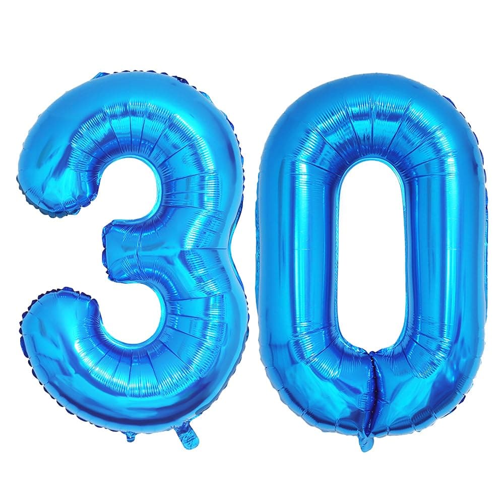 Foil Globo Número 5 Azul 40" (101cm), Inflable Helio o aire, Gigante Numeros 0-9, 10-19, 20-29, 30-100, Grande Globos Decoración para La Boda Aniversario y Cumpleaños Fiestas — view 212