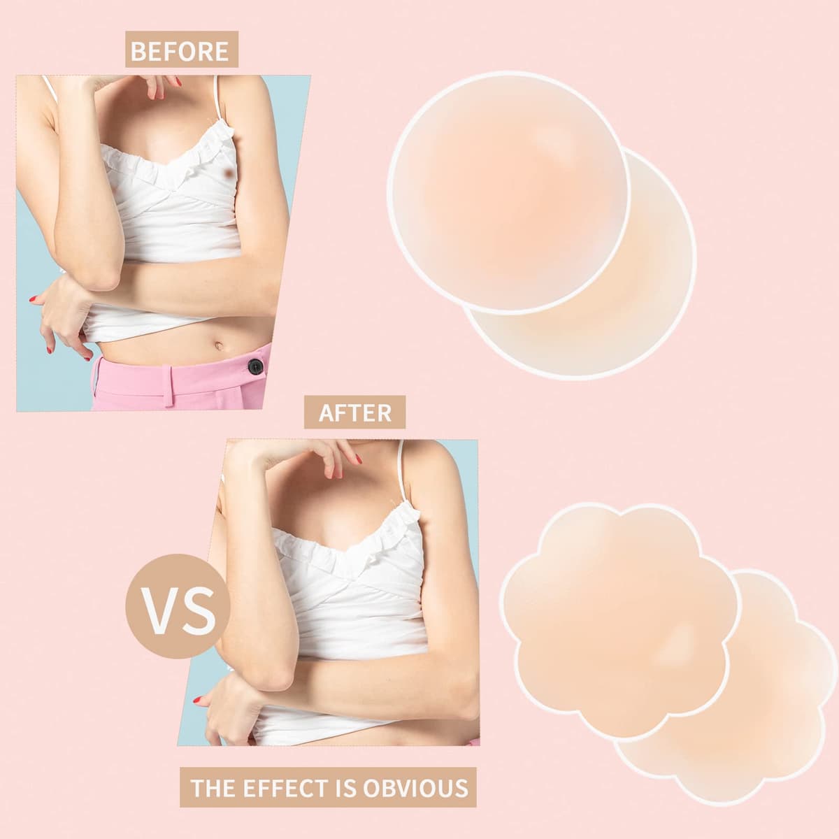 Nipple Covers - Reusable Adhesive Pasties Invisible, Seamless for Party Dresses, Wedding, Daily Wear Comfortable, Waterproof Bra Alternative — view 8