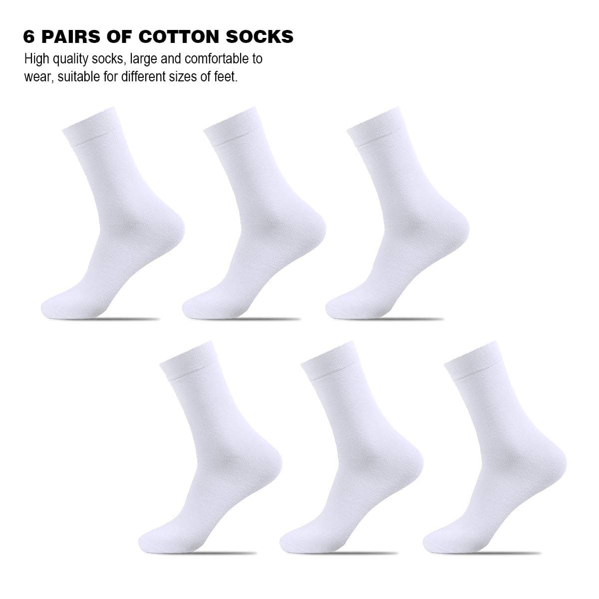 Calcetines de Deporte Running para Hombre y Mujer - 6 Pares Termicos en Negro y Blanco - Algodón Transpirable Suave y Cómodo para Trabajo 35-38 — view 4