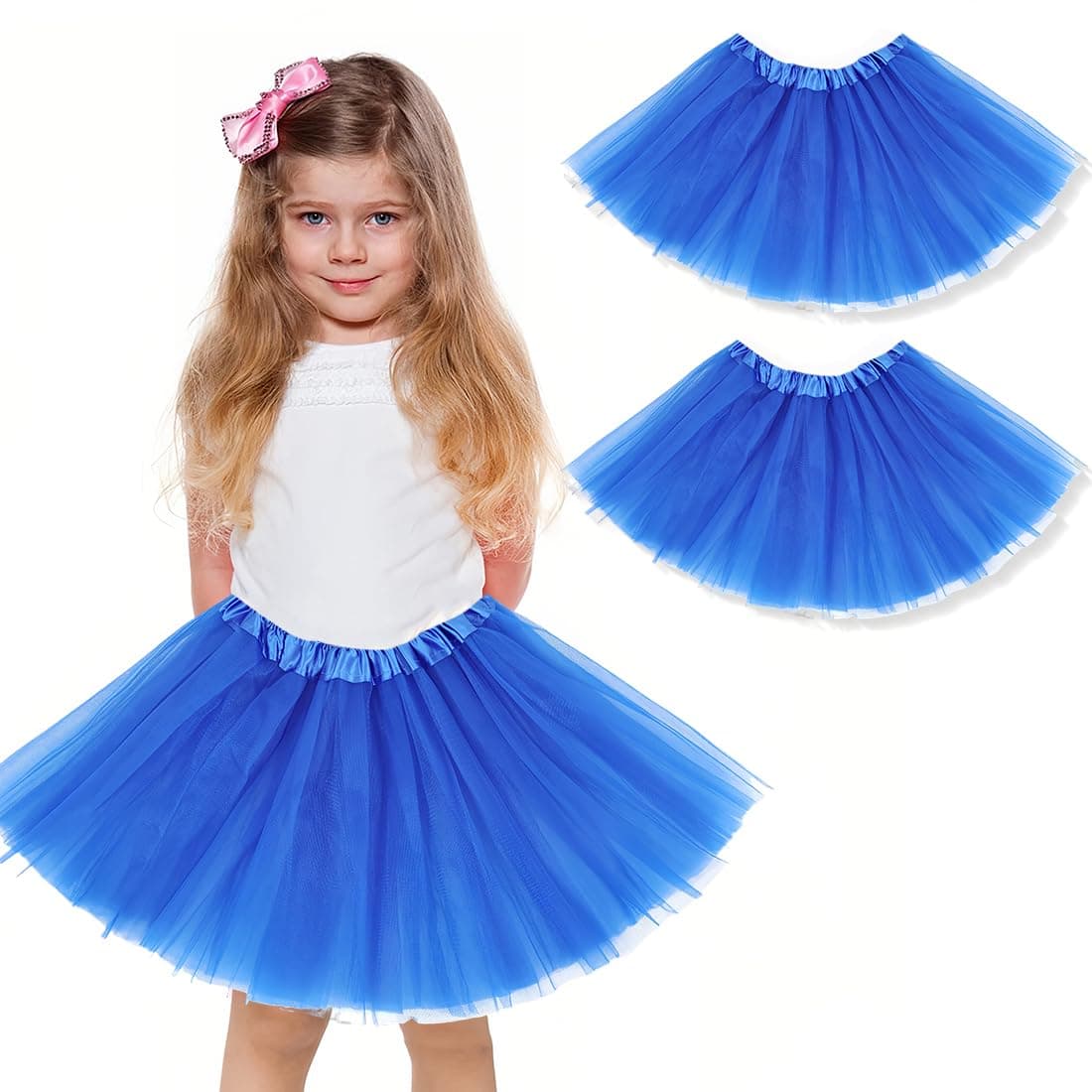 Paquete de 2 faldas de fiesta para niñas, disfraz de tutú, tutú de tul para fiestas de baile, enagua de ballet, verde — view 15