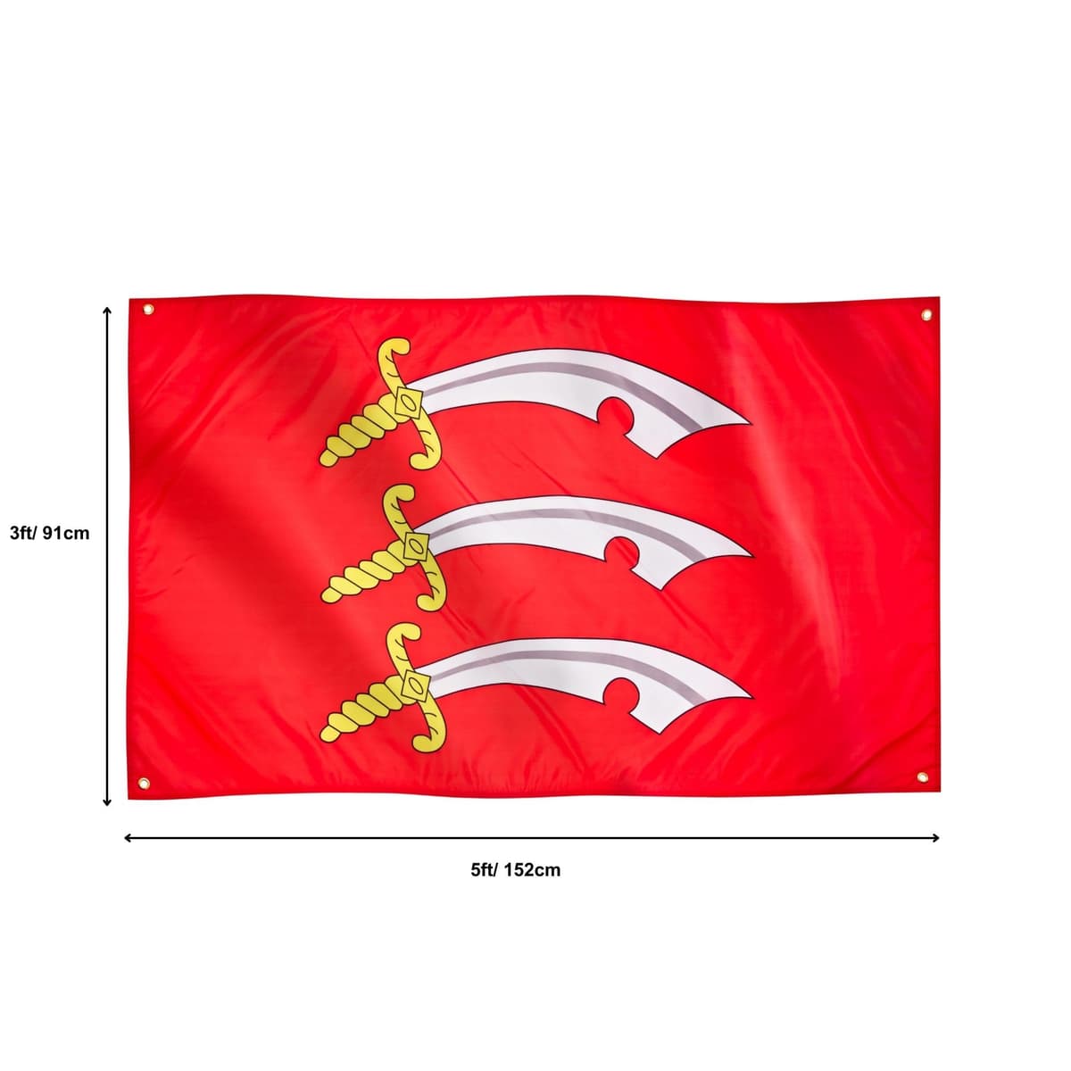 Runesol Cornwall Flag - 91x152cm, 3ft x 5ft, Cornish Flag, 4 Grommets, Eyelet in Every Corner, Premium Quality, Inside & Outside Use, Vivid Colours — view 925
