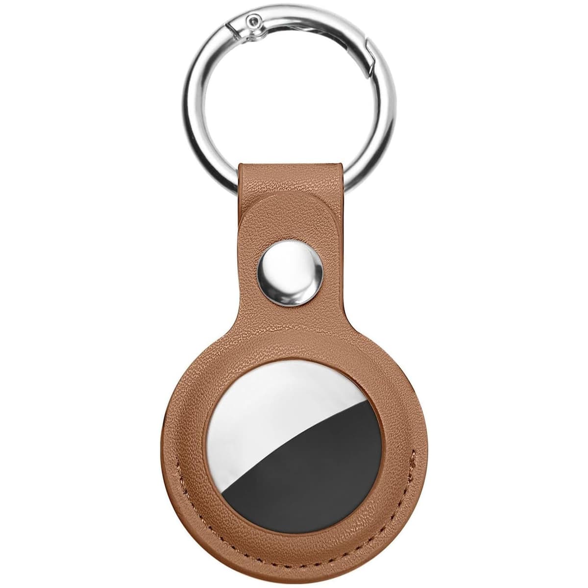 Ainiv Llavero para AirTag, 1 Pieza Llaveros para AirTag Funda Protectora, PU Localizador Portátil Antipérdida, Protectora de Cuero Funda Bluetooth Tracker Mascotas y Mochilas