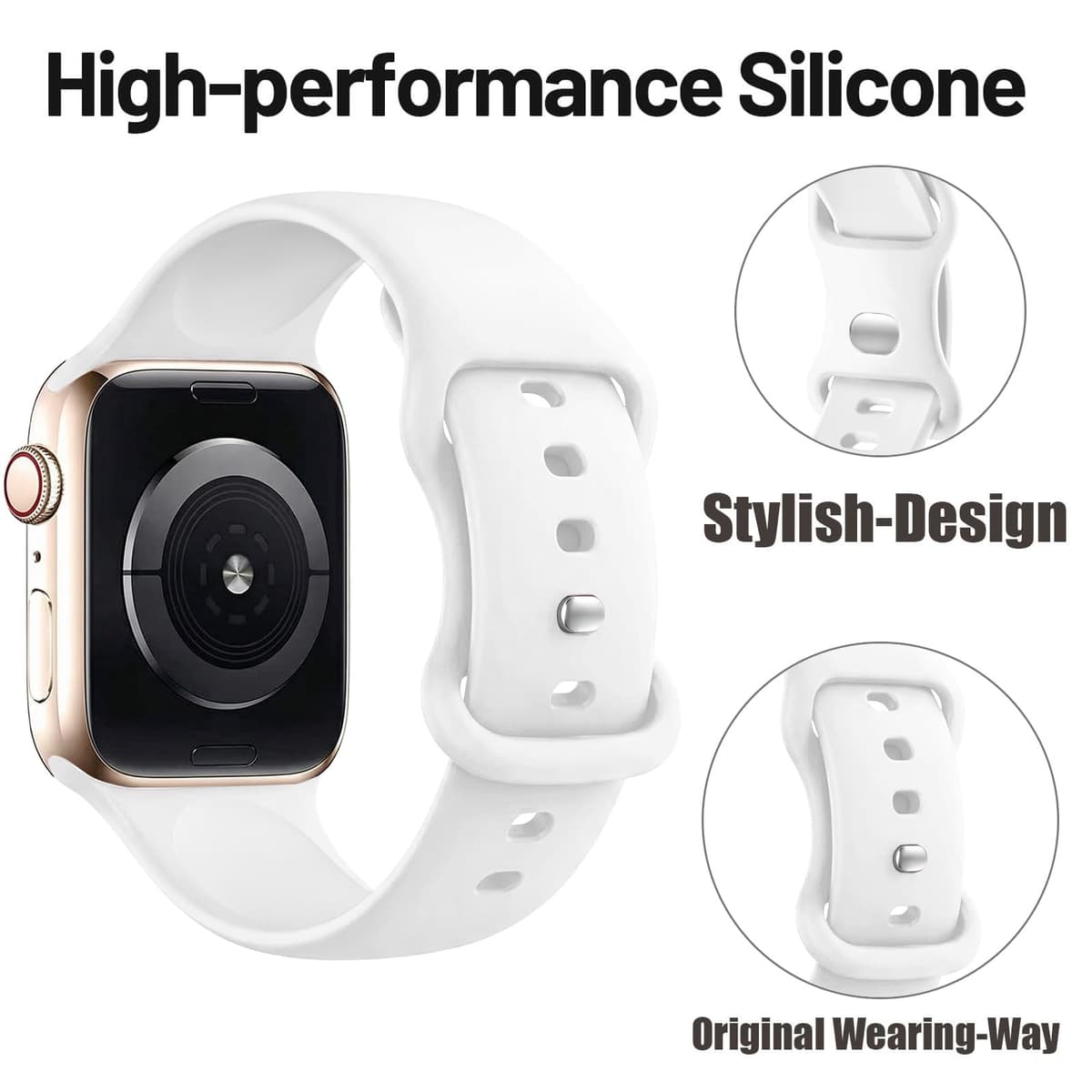 Sport Strap Compatible with Apple Watch Straps 46mm 40mm 38mm 41mm 42mm 44mm 45mm, Silicone Strap Replacement for iWatch Bands Series 11 10 9 8 7 6 5 4 SE 3 2 1 Women Men — view 2