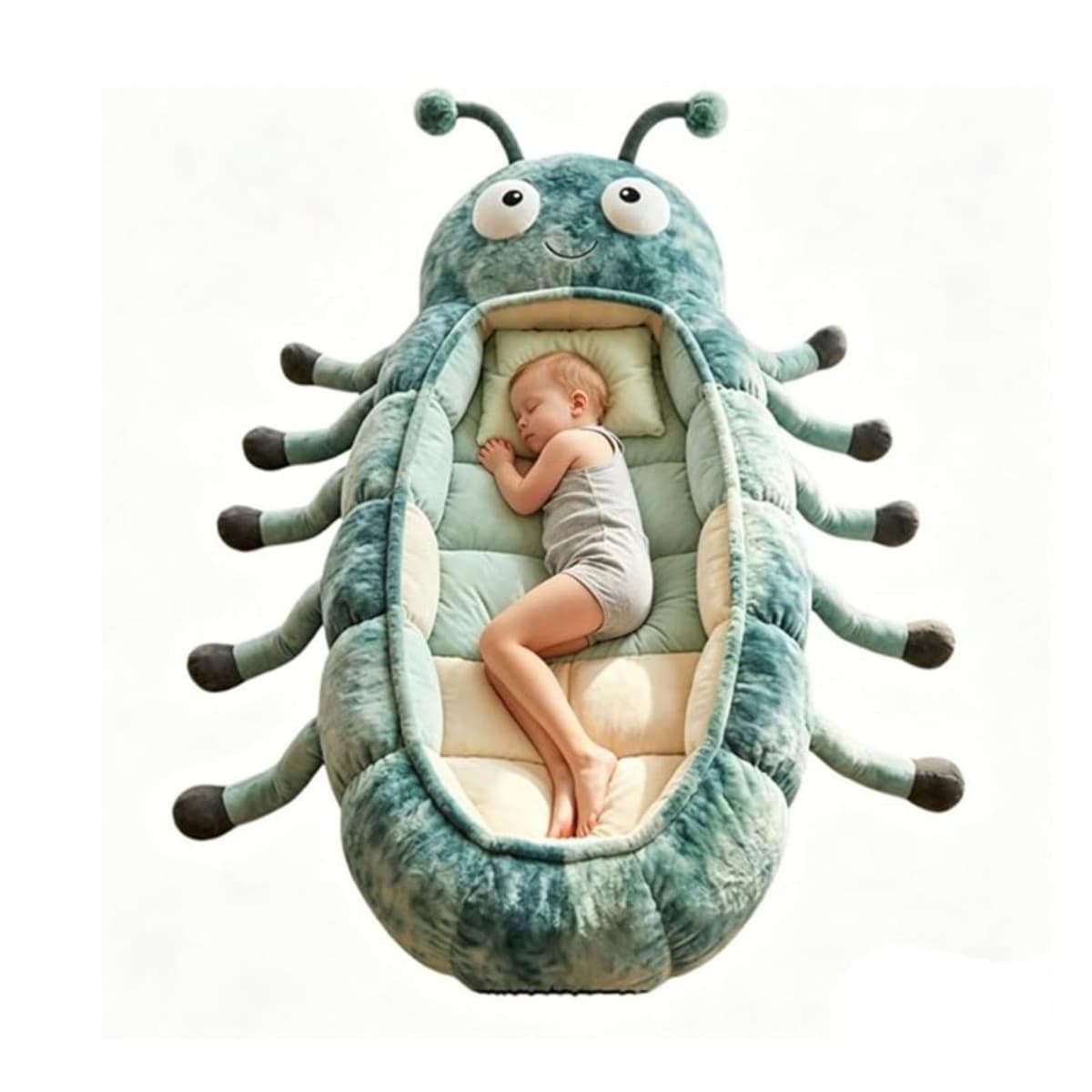 Hugging Caterpillar Sleeping Bags, Plush Cocoon Full-Body Lounger, Animal Sleeping Bag for Adults Kids, Indoor Nap Pod, Cozy Reading Nest, Soft Floor Lounger for Relaxation Travel & Indoor Use — view 3
