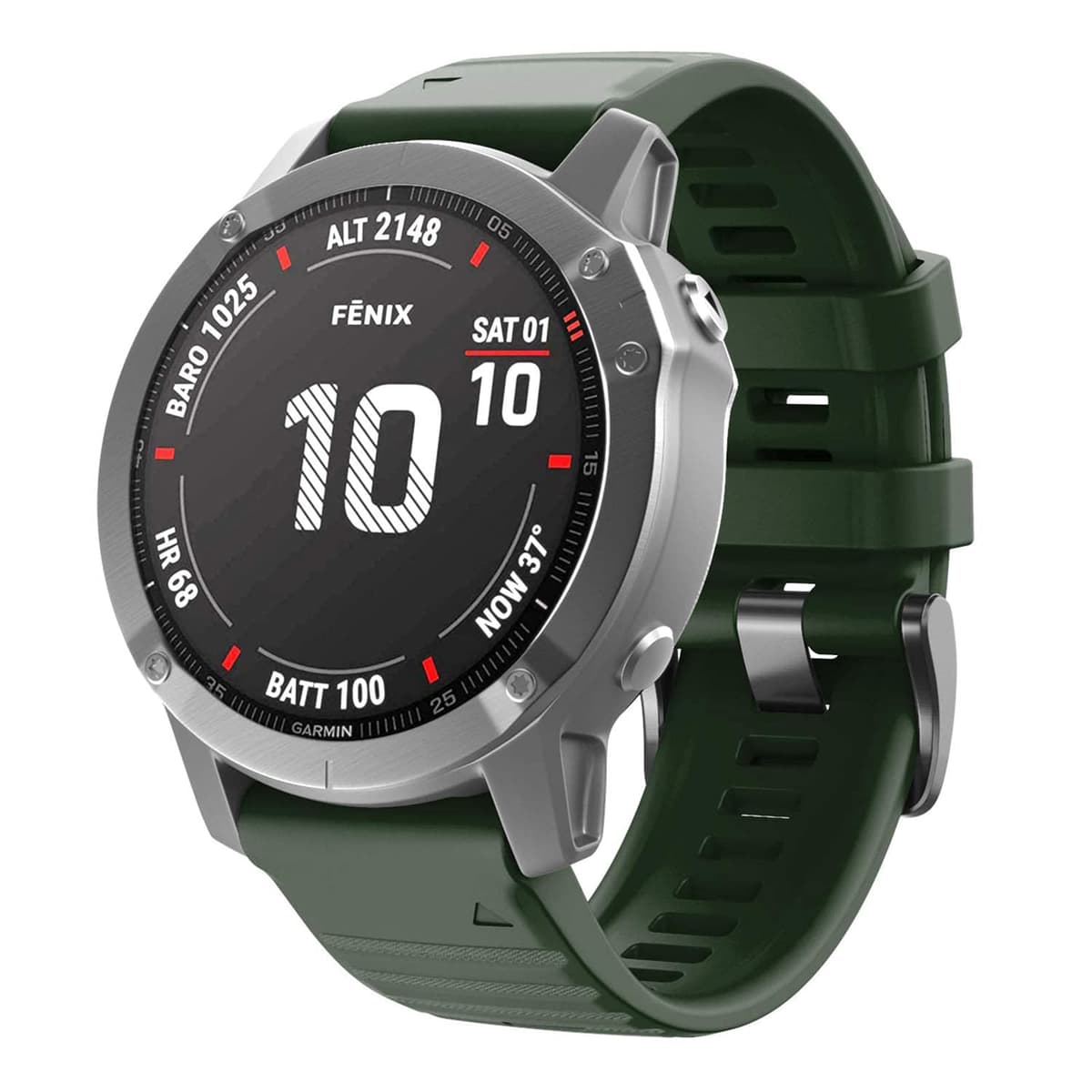 NotoCity Corrra para Garmin Fenix 7/6/5/6 Pro/7 Pro/5 Plus, Quickfit 22mm Correa para Garmin Fenix 8/8 pro 47mm, Forerunner 965/955/935, Nylon Correas para Epix Gen 2, Quatix 7(Negro+Verde militar) — view 7