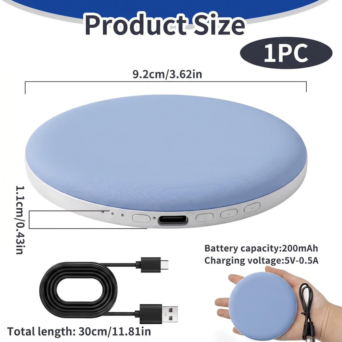 Altavoz Almohada Bluetooth Portátil Mini Altavoz para Dormir Bajo Almohada con Ruido Blanco Ultrafino Temporizador de Apagado Automático Ayuda silencioso para Dormitorio Hotel Camping Viajes — view 2