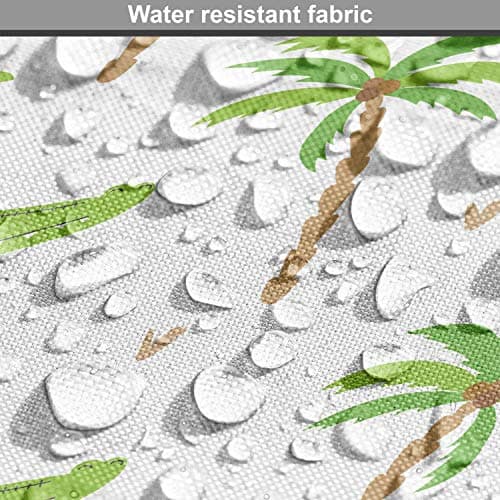 Lunarable Alligator Fabric by The Yard, Cartoon Crocodiles with Tropic Palm Trees Design Composition, Decorative Fabric for Upholstery and Home Accents, 1 Yard, Lime Green — view 5