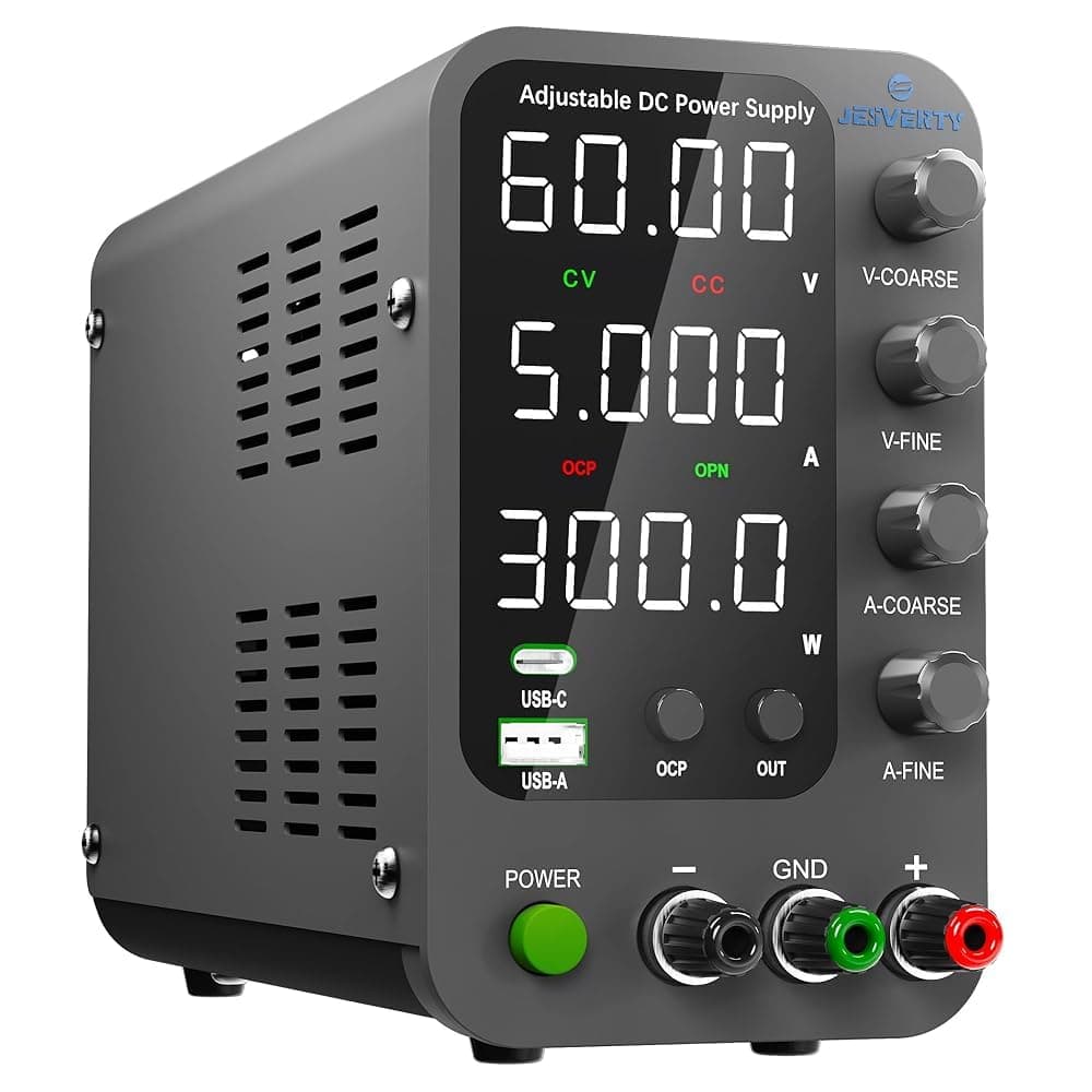 Fuente de Alimentación Regulable 60V 5A DC Fuentes de Alimentación de Laboratorio Fuente de Alimentacion de Banco Ajustable Pantalla LED de 4 Dígitos Jesverty SPS-6005N — view 9