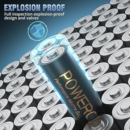 POWEROWL High Capacity Alkaline AA Batteries 100 Pack, 1.5v Long Lasting Double A Battery, 10-Year Shelf Life — view 4