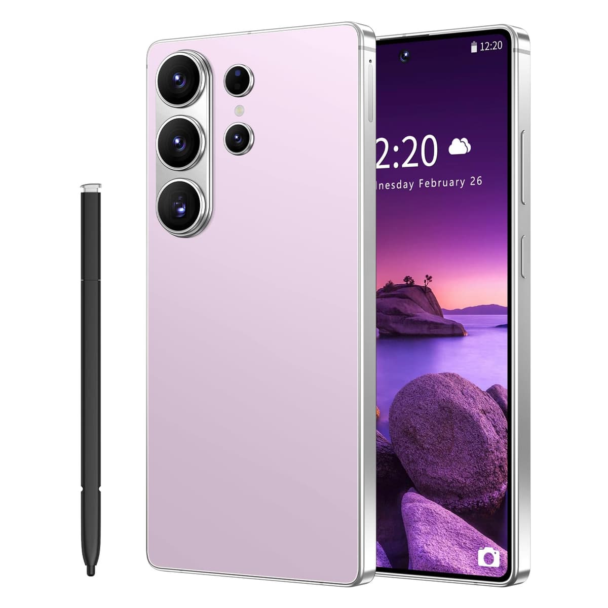I26 Ultra Unlocked Cell Phone,Built in Pen, Smartphone Battery 7000mAh,6.99" HD Screen Unlocked Phones, 68MP+108MP, 12+512GB 5G The Phone Android 15, Face ID/Fingerprint Lock/GPS (Rose Gold, 12+512) — view 7