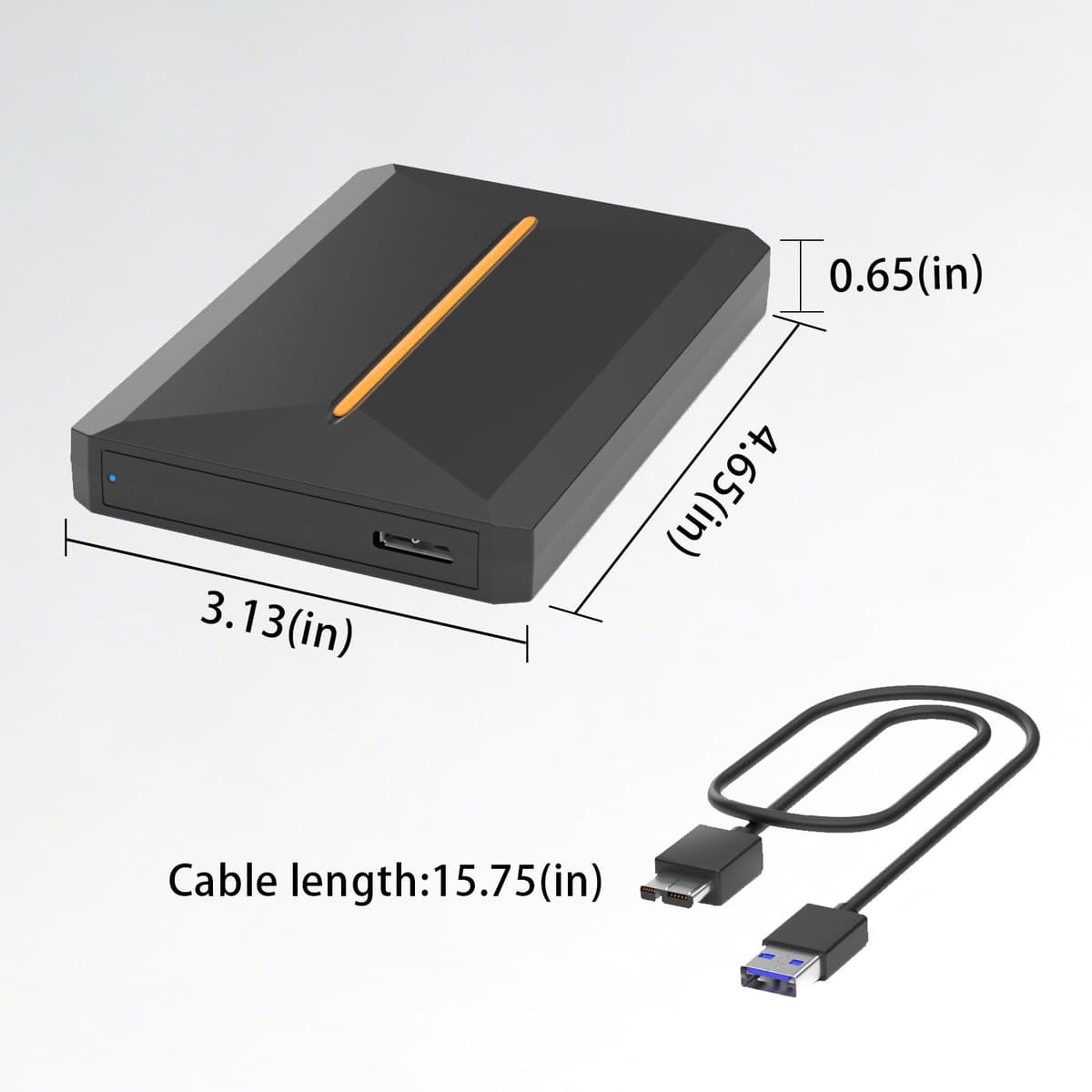 Disco Duro Externo 2tb,High-Speed Compact External Hard Drive,Slim Portable Drive For Usb 3.0 / Usb 3.1,2 Terabyte External Hard Drive Plug-And-Play (black) — view 2