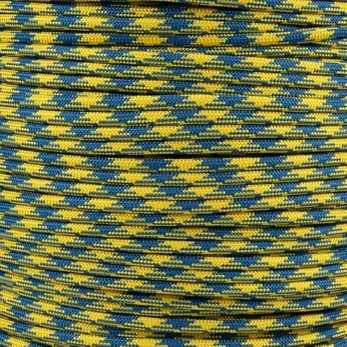 Paracord Planet 50 Foot Hanks of 550 Type III 7 Strand Paracord (Blue & Yellow 50 Feet)